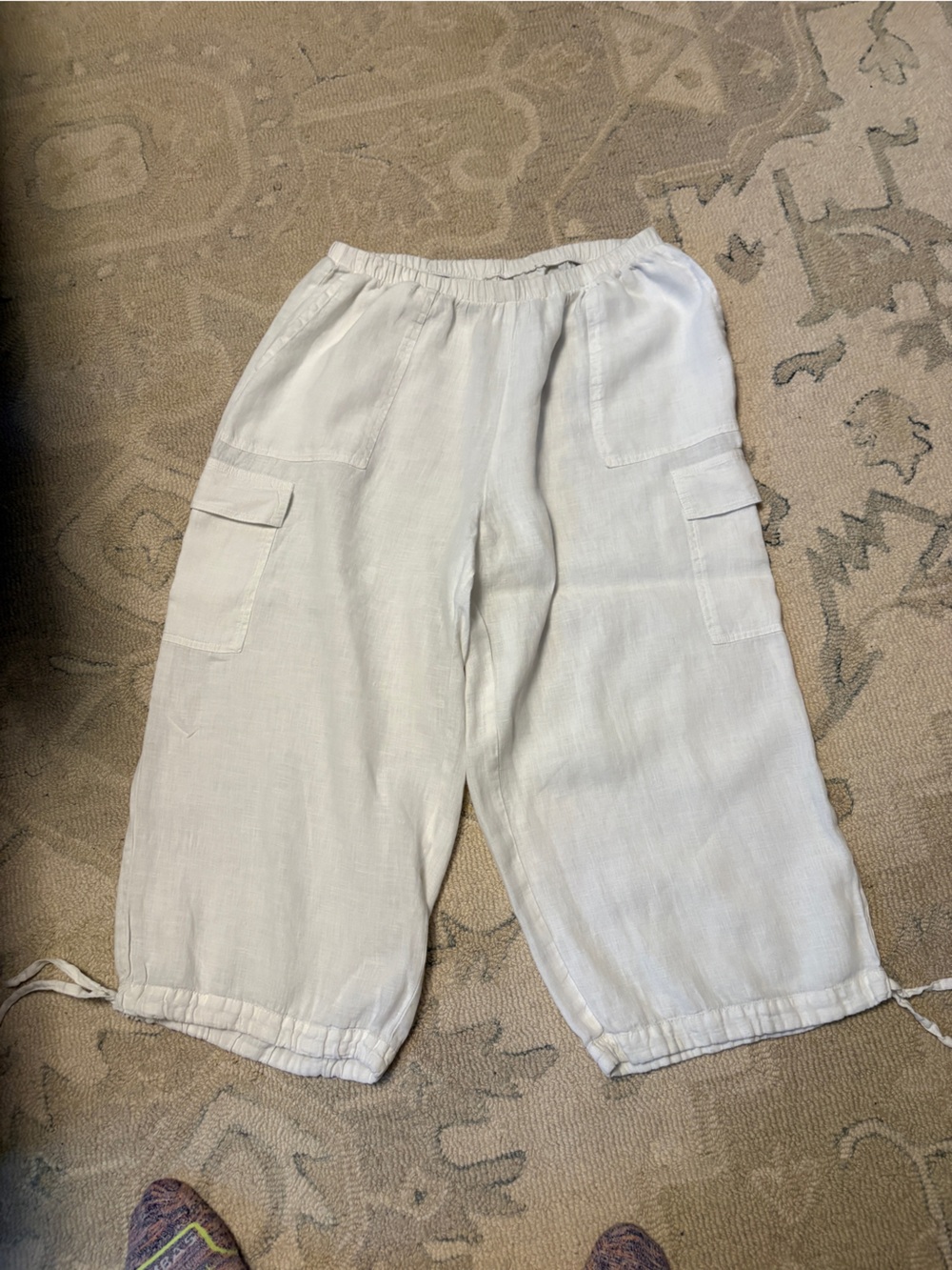 Flax Lightweight Cream Linen Drawstring Pants